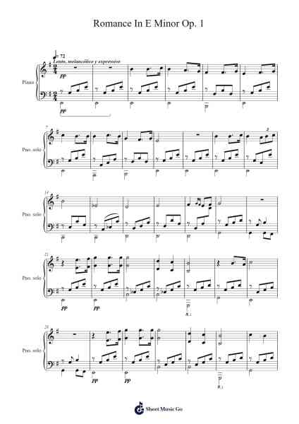 Romance in E Minor, Op. 1 Sheet Music by Herberth Gordillo-Arr.Jersoon