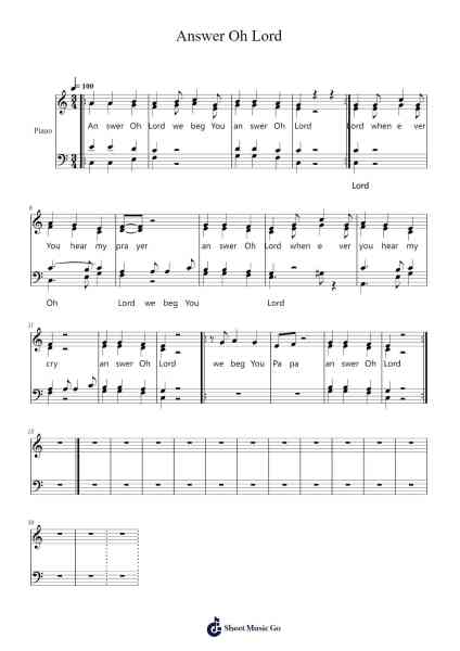 Answer Oh Lord Sheet Music by Troyvin-Arr.Egbeau