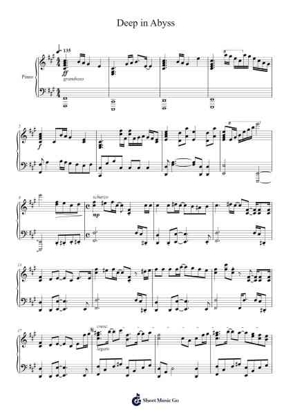 Deep in Abyss Sheet Music by Miyu Tomita-Arr.Cofny