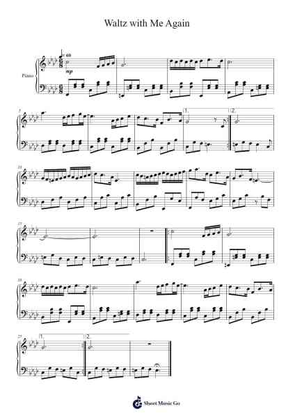 Waltz with Me Again Sheet Music by Franz Gordon-Arr.Pistal