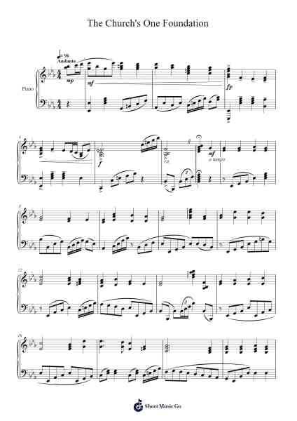 The Church's One Foundation Sheet Music by Samuel Sebastian Wesley-Arr.Maudky Clairebey