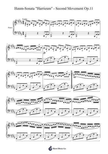 Sonata "Harrieum" in A Minor, Op. 11: II. Andante Sheet Music by Viomin-Arr.Malke Wordby
