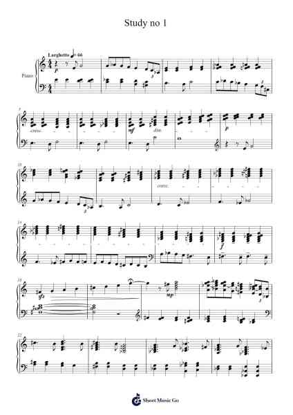 Study no 1 Sheet Music by John Payne-Arr.Malke Wordby
