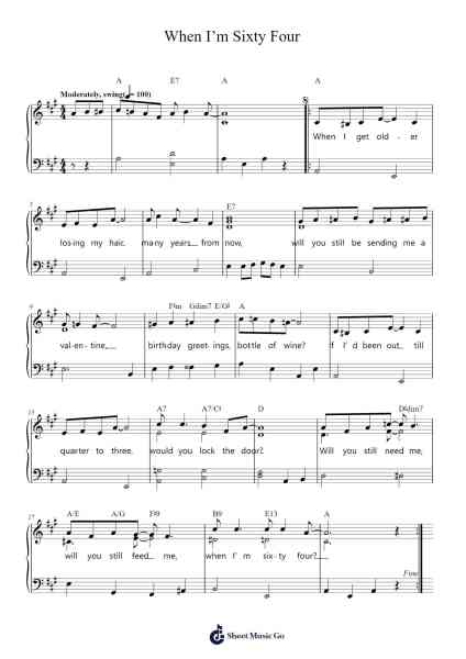 When I'm Sixty-Four Sheet Music by The Beatles-Arr.Lencher Jameswyatt