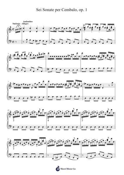 Sei Sonate per Cembalo, op. 1 Sheet Music by Alberto José Gomes da Silva-Arr.Cookelus