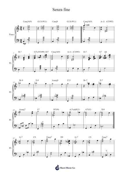 Senza fine Sheet Music by G. Paoli-Arr.Ldad Jeanvan