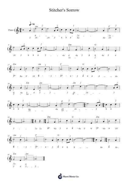 Stitcher's Sorrow Sheet Music by Robin Beanland-Arr.Clylogg Brarie