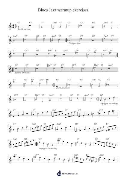 Blues Jazz warmup exercises Sheet Music by jedi2201-Arr.Grifgins