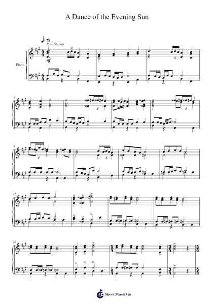 A Dance of the Evening Sun Sheet Music by Toursbur-Arr.Stator