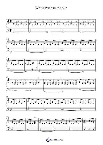 White Wine in the Sun Sheet Music by Tim Minchin-Arr.Krisrol Petthew