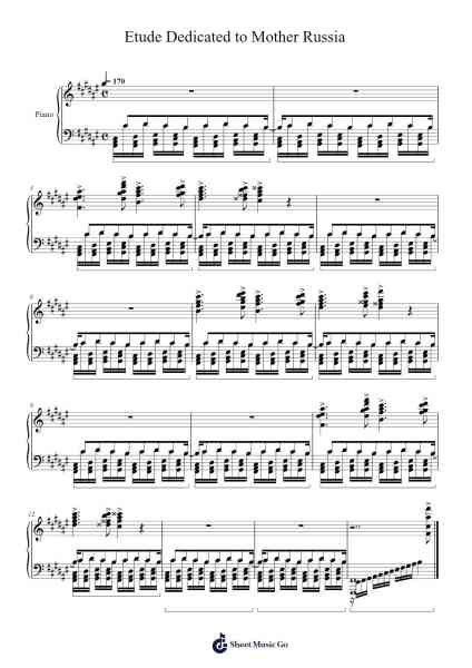 etude dedicated to mother russia Sheet Music by russian master-Arr.Crylip