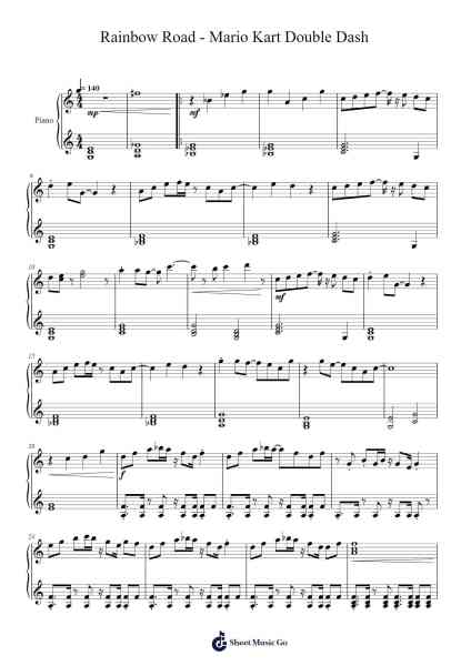 Rainbow Road - Mario Kart Double Dash Sheet Music by Shinobu Tanaka/Kenta Nagata-Arr.Birdco Osnel