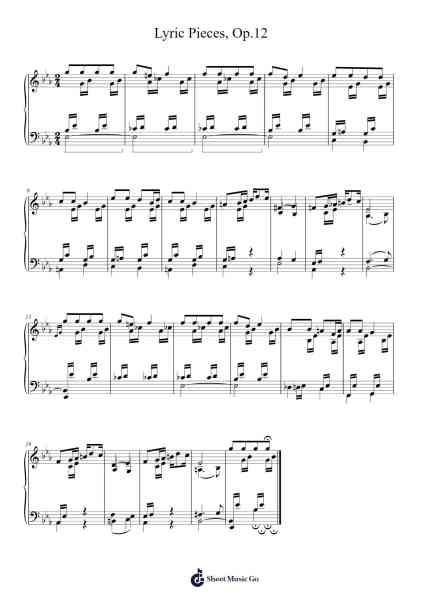 Lyric Pieces, Op. 12 Sheet Music by undefined-Arr.Sajoy