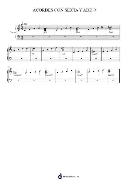 ACORDES CON SEXTA Y ADD 9 Sheet Music by -Arr.Bercob