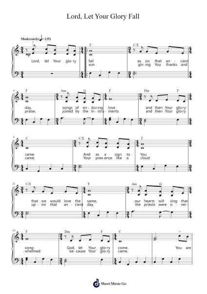 Lord, Let Your Glory Fall Sheet Music by Matt Redman-Arr.Bardse Halwatt