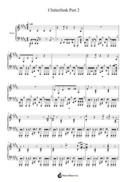Clutterfunk Part 2 Sheet Music by Waterflame-Arr.Uppold Bruckey