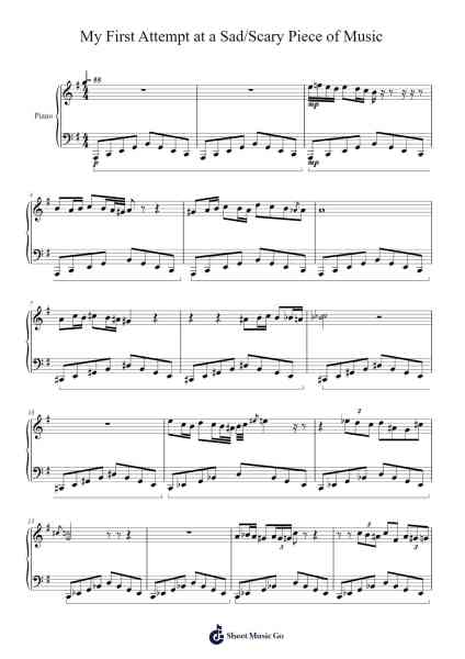 My First Attempt at a Sad/Scary Piece of Music Sheet Music by Mcharizard013-Arr.Diaben Shelwilde