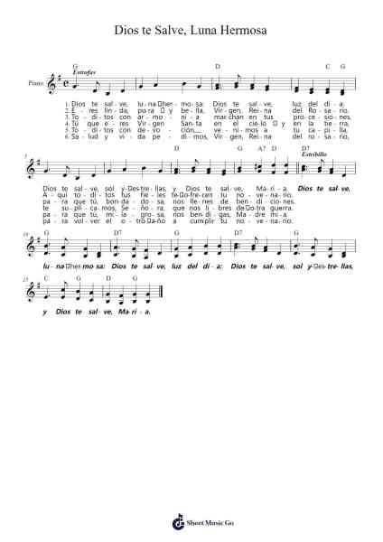 Dios te Salve, Luna Hermosa Sheet Music by Anónimo-Arr.Cookenore Winhous