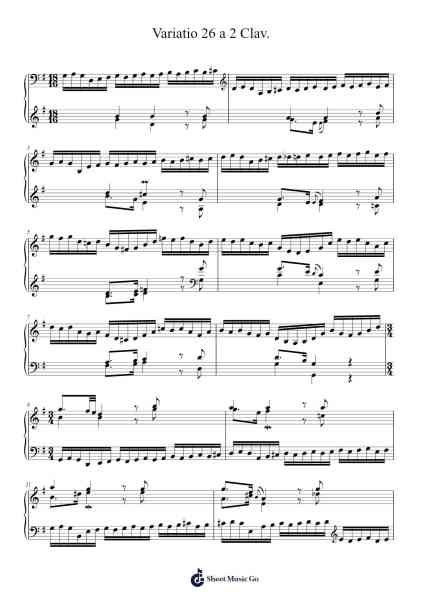 Variatio 26 a 2 Clav. Sheet Music by -Arr.Eglice