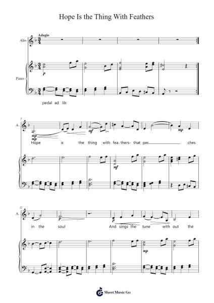 Hope is the thing with Feathers Sheet Music by Wilhelnand-Arr.Yorkkim