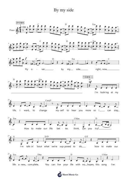 By my side Sheet Music by Hiroyuki Sawano-Arr.Lanps Gailkyle
