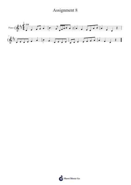 Assignment 8 Sheet Music by Fernanda Pena-Arr.Malclaude