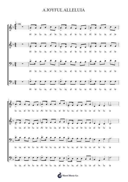 A JOYFUL ALLELUIA Sheet Music by Gordon Young-Arr.Phoelen