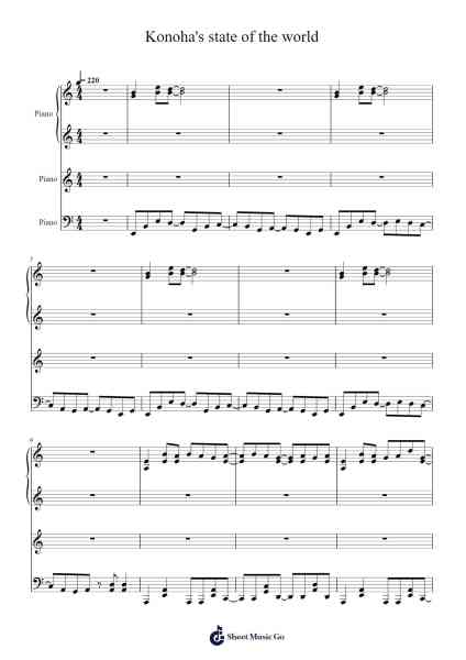 Konoha's state of the world Sheet Music by -Arr.Freeclife