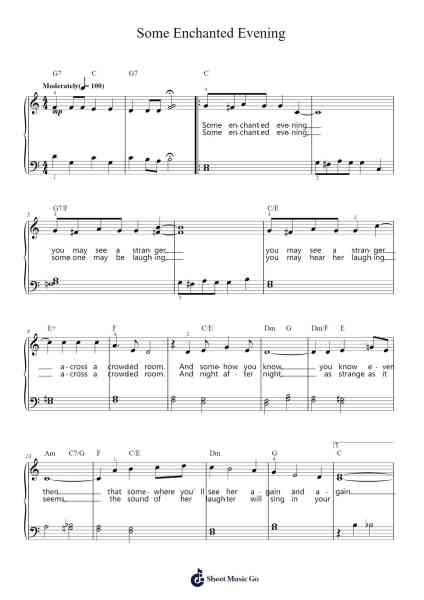 Some Enchanted Evening Sheet Music by Richard Rodgers/Oscar Hammerstein II-Arr.Ninah