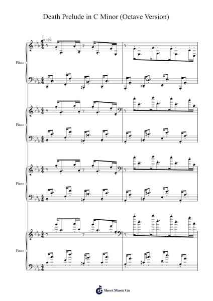 Death Prelude in C Minor (Octave Version) Sheet Music by John Michael Kuczynski-Arr.Lynsmith Yetburne