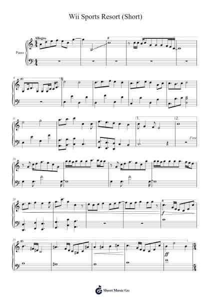 Wii Sports Resort (Short) Sheet Music by Faulkfield-Arr.Pulsing