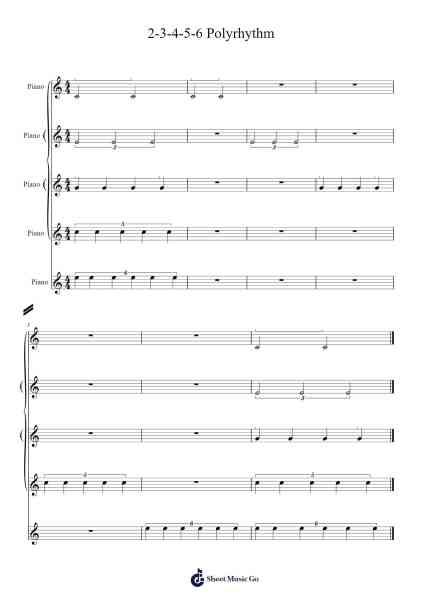 Jacob Collier's 2-3-4-5-6 Polyrhythm with Five Pianos and Tuplets Sheet Music by Jacob Collier/Bryce Kline-Arr.Ellyle Hunrhys