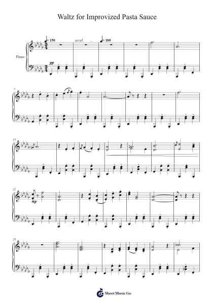 Waltz for Improvized Pasta Sauce Sheet Music by Maxim Oleshko-Arr.Manwright Diloyd