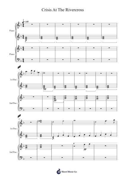 Crisis At The Rivercross (For Dual Pianos) Sheet Music by Cole Forfang Phan-Arr.Maypaul