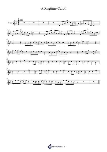 A Ragtime Carol Sheet Music by Ian Higginson-Arr.Colyork
