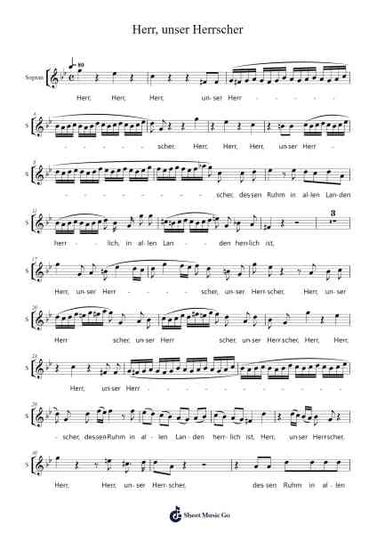 Herr, unser Herrscher 乐谱由 J.S. Bach - 编曲 Blyret Jimlor