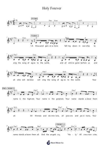 Holy Forever Sheet Music by Chris Tomlin-Arr.Saslaide Wattvic