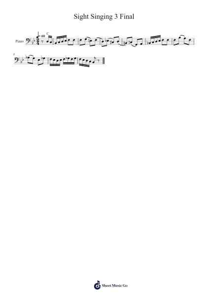 Sight Singing 3 Final Sheet Music by -Arr.Mervan