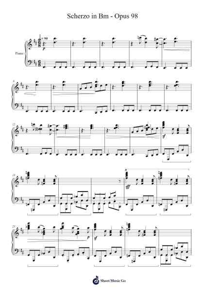 Scherzo in B Minor, Op. 98 Sheet Music by Samuel D. Kubik-Arr.Jorthodore Adegee