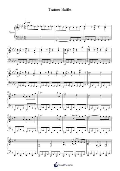 Trainer Battle Sheet Music by Junichi Masuda-Arr.Grelitt Bachdrow