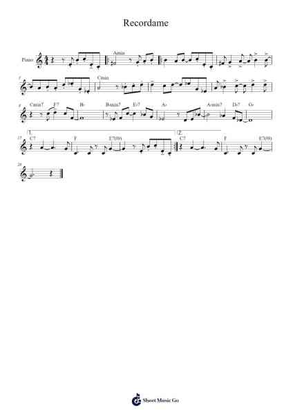 Recordame Sheet Music by Joe Henderson-Arr.Wescan