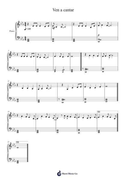 Ven a cantar Sheet Music by R4UL92-Arr.Holtbelle