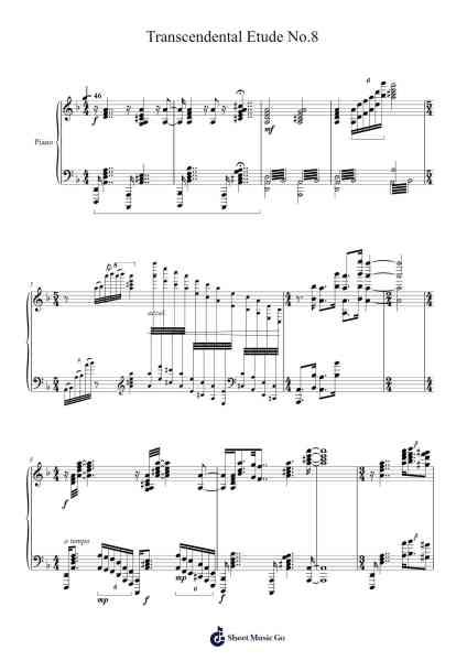 Transcendental Etude No.8 "Wilde Jagd" Sheet Music by Keatsjack Fado-Arr.Elroylitt Graycia