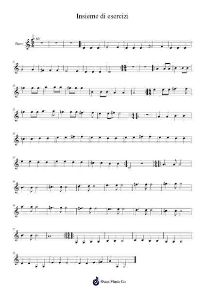 Insieme di esercizi Sheet Music by Watlitt Eibitt-Arr.Mablia Finkeith