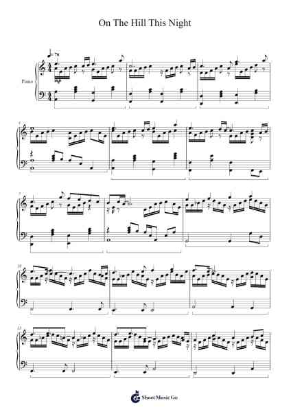 On The Hill This Night Sheet Music by Takeshi Arai/Motoi Sakuraba/Shinji Tamura-Arr.Popnis Drewtience