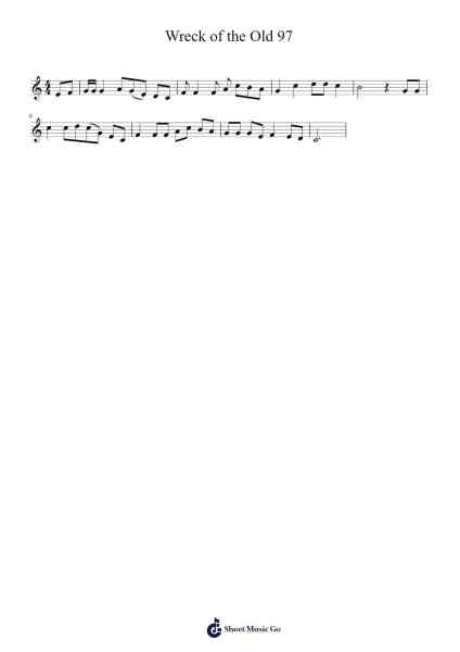 Wreck of the Old 97 Sheet Music by -Arr.Montbrook