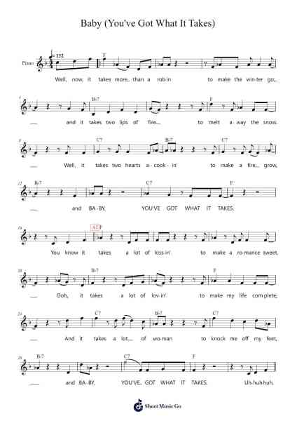 Baby (You've Got What It Takes) Sheet Music by Brook Benton/Dinah Washington-Arr.Browntis