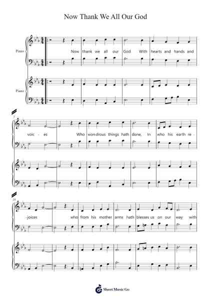 Now Thank We All Our God Sheet Music by Misc Praise Songs-Arr.Springlome Xebloor