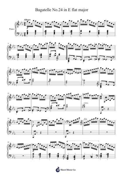 Bagatelle No.24 in E flat major Sheet Music by -Arr.Leifclaire Frankbrooke