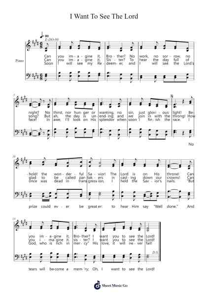 I Want To See The Lord Sheet Music by Rankyle-Arr.Kirkjoel